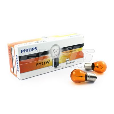 Лампа "PHILIPS" 12v 21W (BAU15s) Premium оранж. кор. /PY21W — основное фото